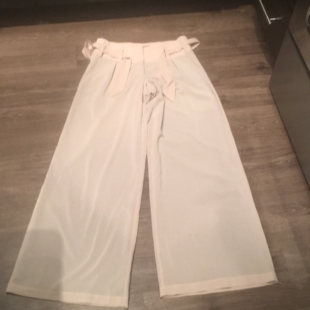 Karen Zambos Flare Cream Pants